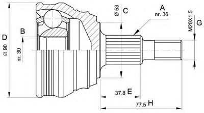 OPEN PARTS cvj518910 -  Шарнирный комплект, приводной вал